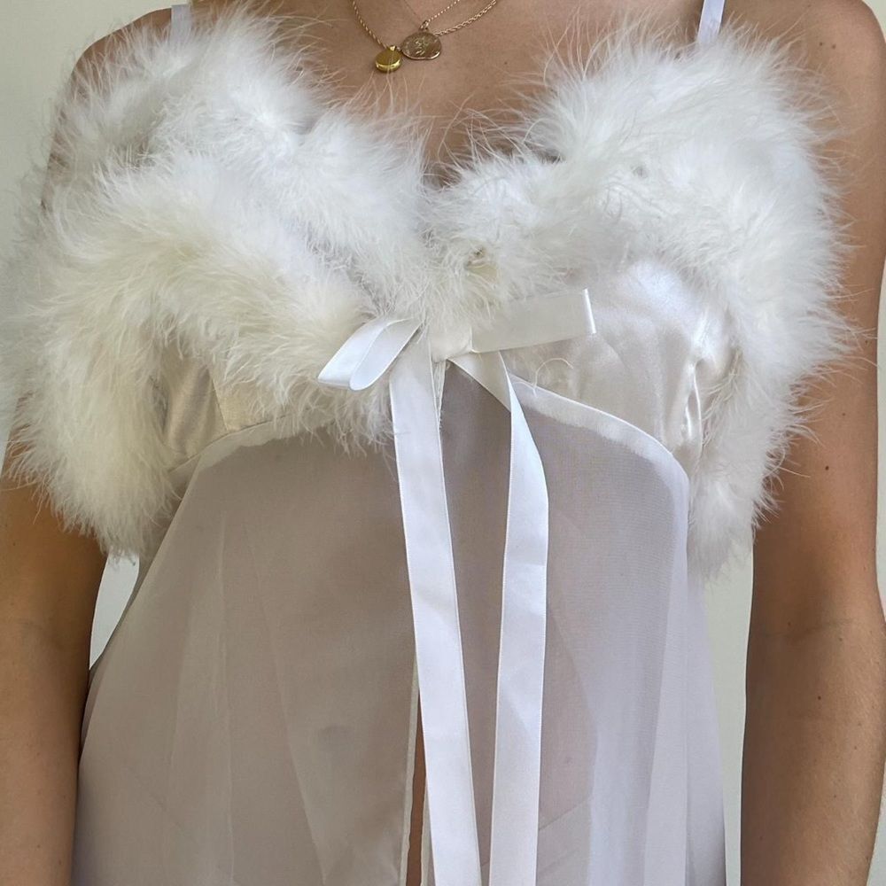 Vintage Marabou Slip - Picture 4 of 5